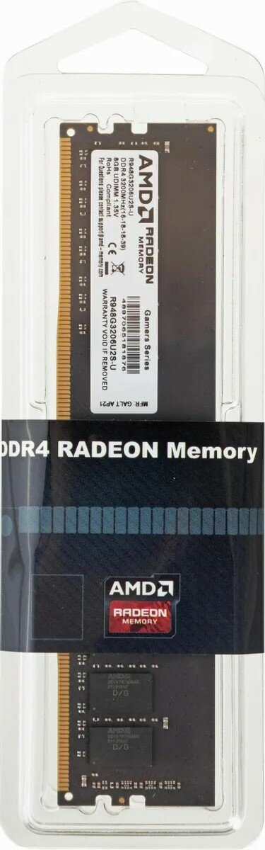 Модуль памяти DDR4 8GB AMD Radeon R9 Gamers PC4-25600 3200MHz CL16 1.35V RTL - фото №9