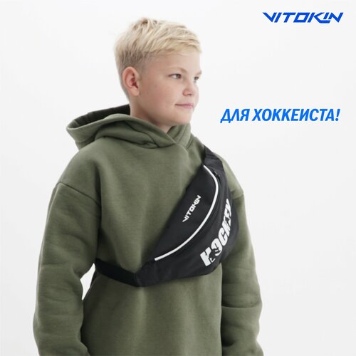 фото Сумка поясная vitokin 189-ch, фактура гладкая, черный