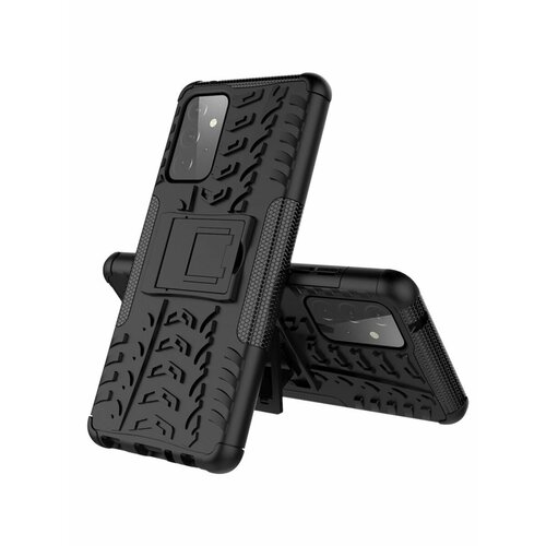 Brodef Tyre Противоударный чехол с подставкой для Samsung Galaxy A72 Черный brodef punk противоударный с подставкой чехол для realme 8i черный