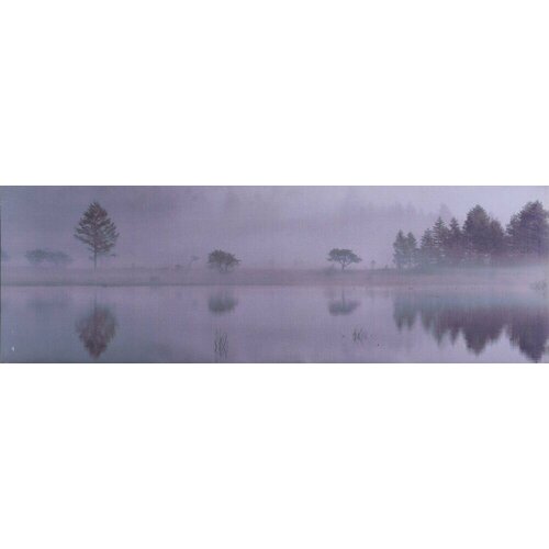 Постер для интерьера комнаты кухни на стену в гостиную офис спальню кухню картина интерьерная Туман на озере пейзаж 3400₽