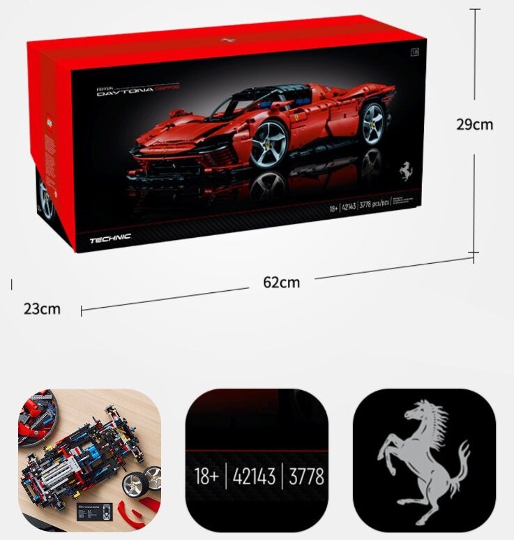 Конструктор Спорткар Ferrari Daytona SP3 серия Technic 50003 / 3778 деталей