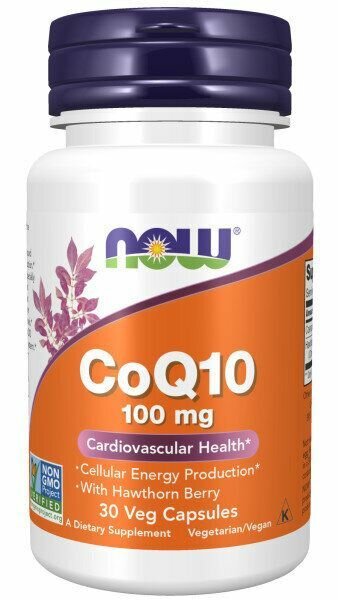 Коэнзим Q10 Нау 100 мг 30 растительных капсул / NOW CoQ10 100 mg 30 vcaps