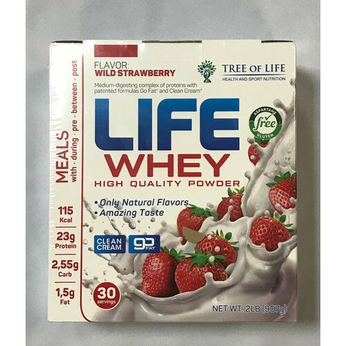 Whey Protein(908гр)Tree of Life wild strawberry whey protein 1800 гр tree of life hot chocolate