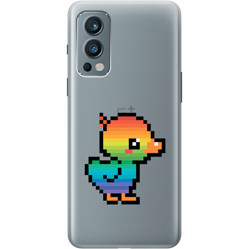 Силиконовый чехол на OnePlus Nord 2 5G / ВанПлюс Норд 2 5Г с 3D принтом Pixel Duck прозрачный матовый soft touch силиконовый чехол на oneplus nord 2 5g ванплюс норд 2 5г с 3d принтом pixel pikachu черный