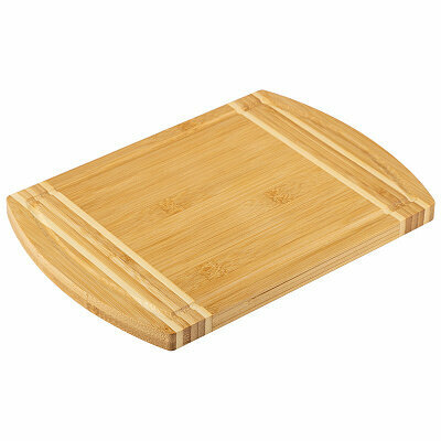 фото Доска разделочная из натурального бамбука для нарезки продуктов и сервировки блюд, размер: 28*19.5*1.5 см