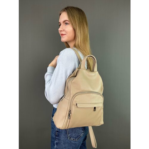 фото Рюкзак sefaro, фактура зернистая, бежевый