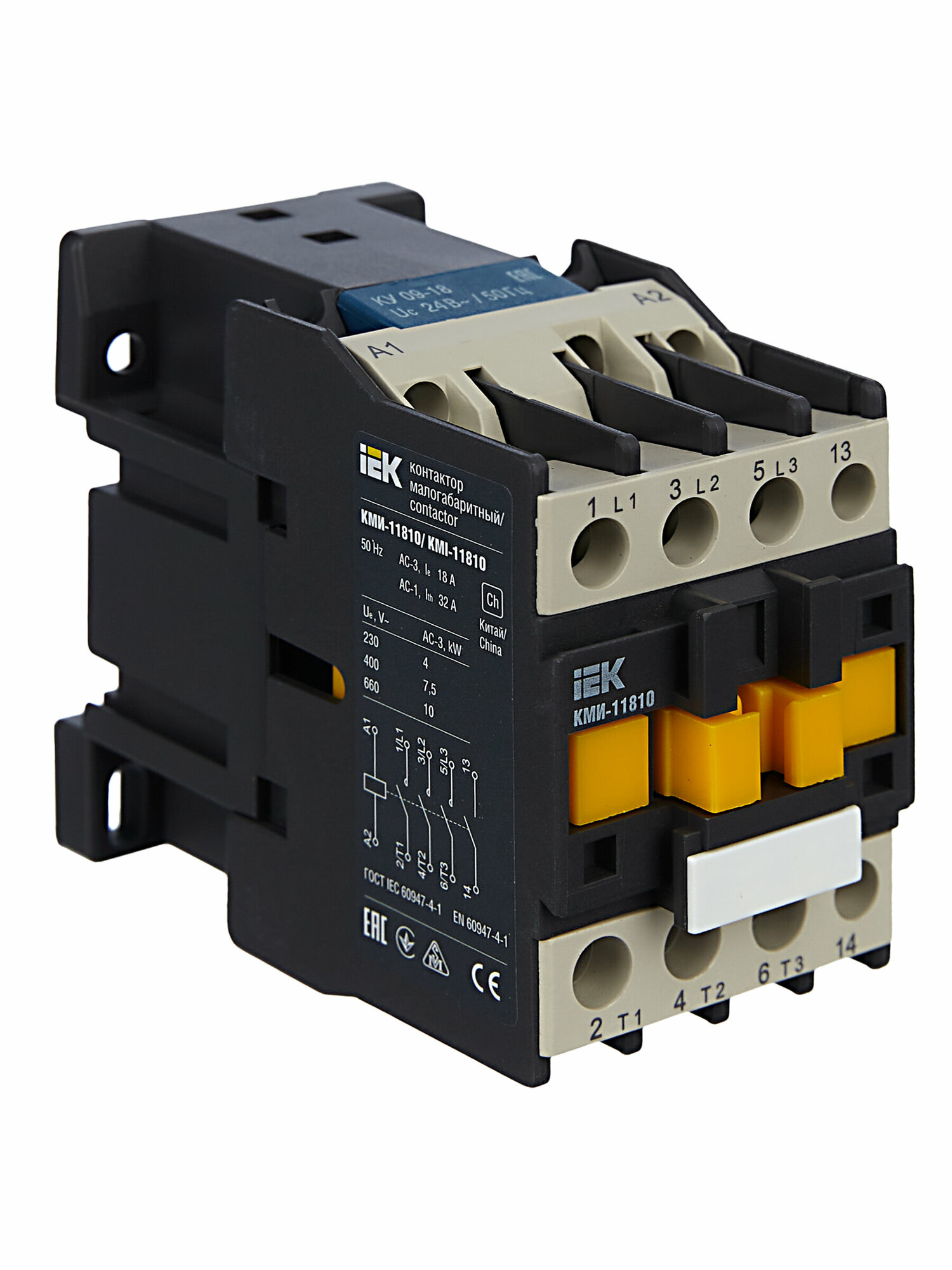 KKM11-018-024-10 Контактор КМИ-11810 18А 24В/АС3 1НО IEK - фото №6