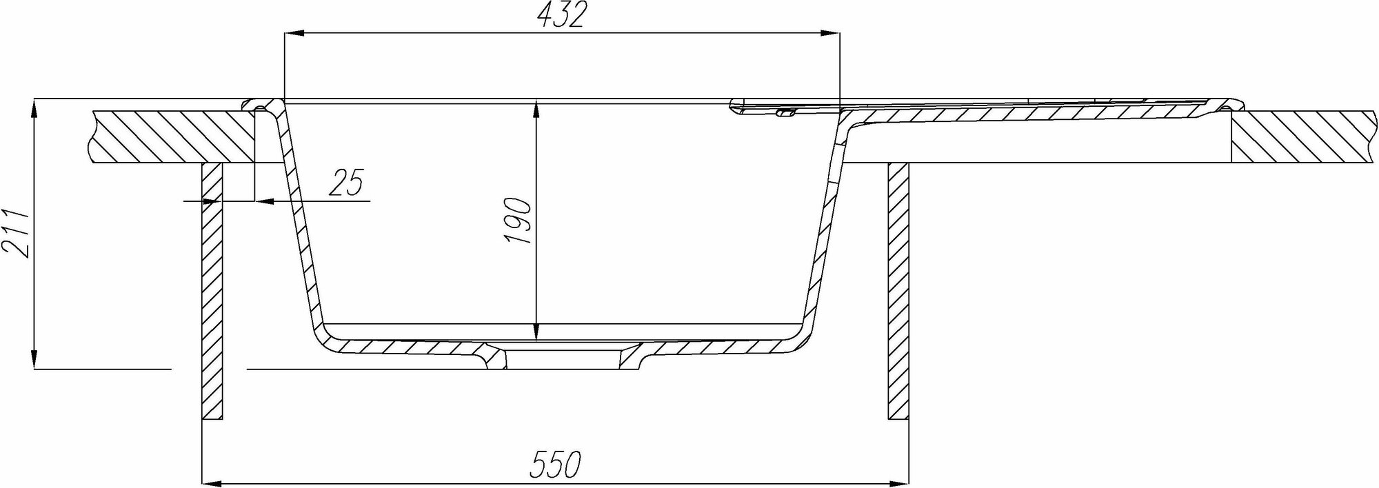 Амира 1A712932AI210 Мойка кухонная 50x21.1x78 см (графит) Акватон - фото №12