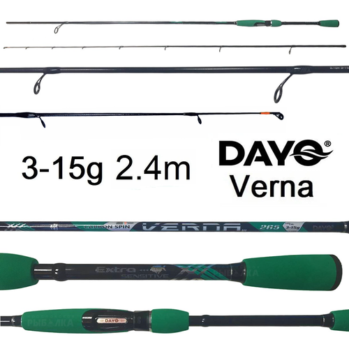 спиннинг daiwa infinity q jigger 702 ulfs тест 3 15гр 2 14м Спиннинг Dayo VERNA, тест 3-15гр, 240см