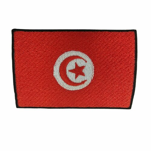 Нашивка шеврон патч, Флаг Туниса , размер 80x50 мм