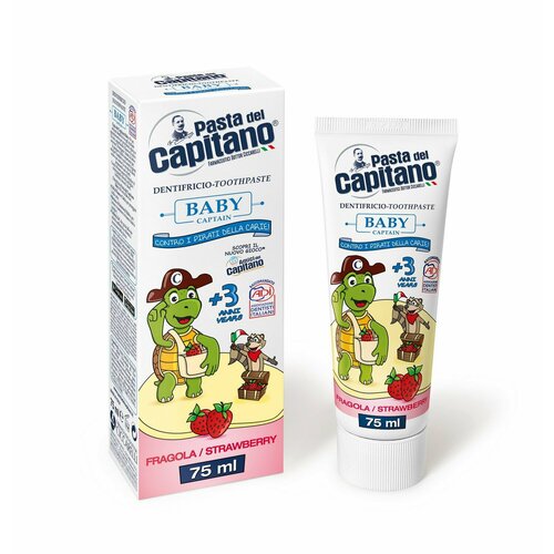 Зубная паста Pasta del Capitano Baby Strawberry +3 Клубничная 75 мл детская 8002140035005 зубная паста pasta del capitano baby strawberry 3 клубничная 75 мл детская 2шт 8002140035005 набор