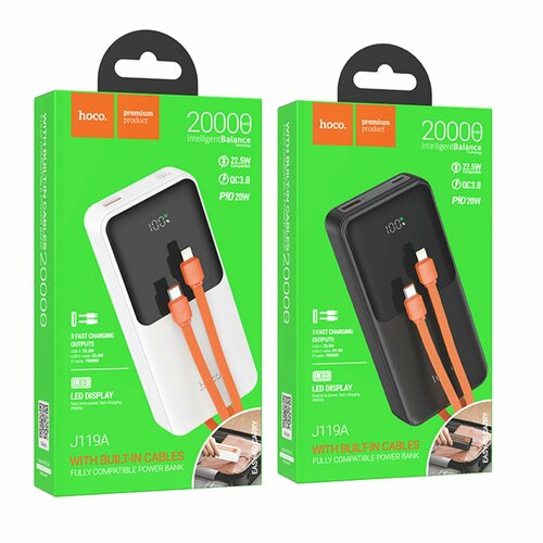 Аккумулятор внешний резервный HOCO J119A Sharp charger 20000mAh черный 1696₽