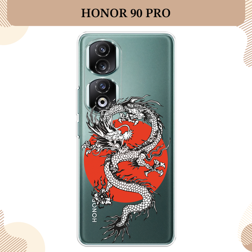 Силиконовый чехол Восходящий дракон на Honor 90 Pro / Хонор 90 Про, прозрачный