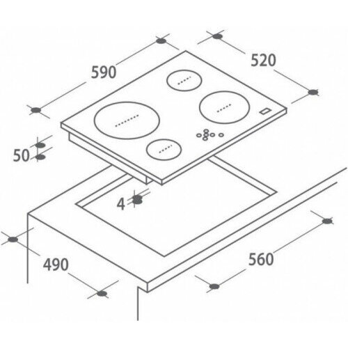 Встраиваемая электрическая варочная панель Candy CH 64 DXT 2449000₽