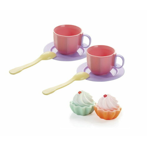 Набор посуды Огонёк Чайная пара Принцесса с кексами подставка под чайные ложки белый цветок