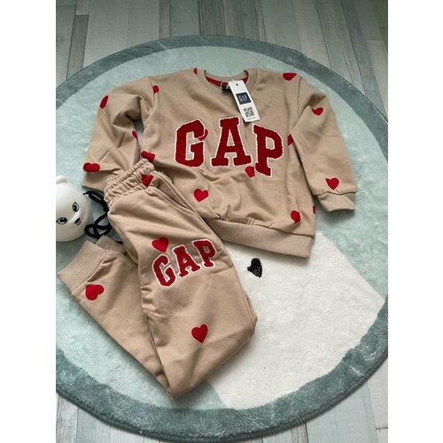 Комплект одежды GAP, размер 3-4, бежевый, красный