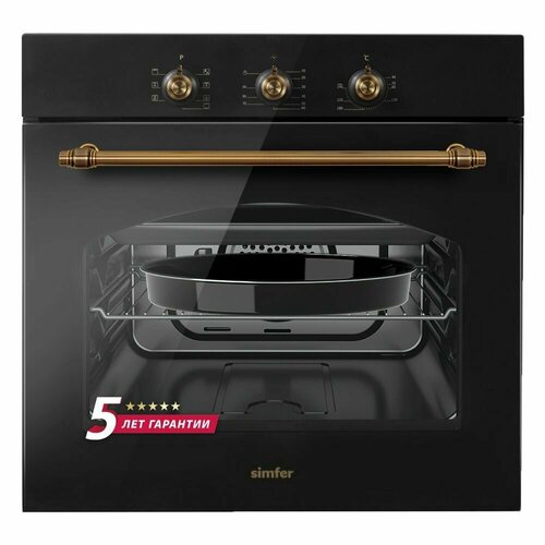 Электрический духовой шкаф Simfer B6EL77017 черный 9 режимов механические часы гриль конвекция 3899000₽