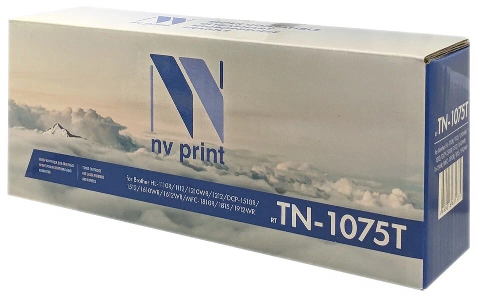 Картридж NV PrintP TN-1075T совместимый для Brother HL-1110R/ HL-1112R/ DCP-1510R/ DCP-1512R/ MFC-1810R/ MFC-1815R/ HL-1210WR/ HL-1212WR/ DCP-1610WR/ DCP-1612WR/ MFC-1912WR (1000 стр.)