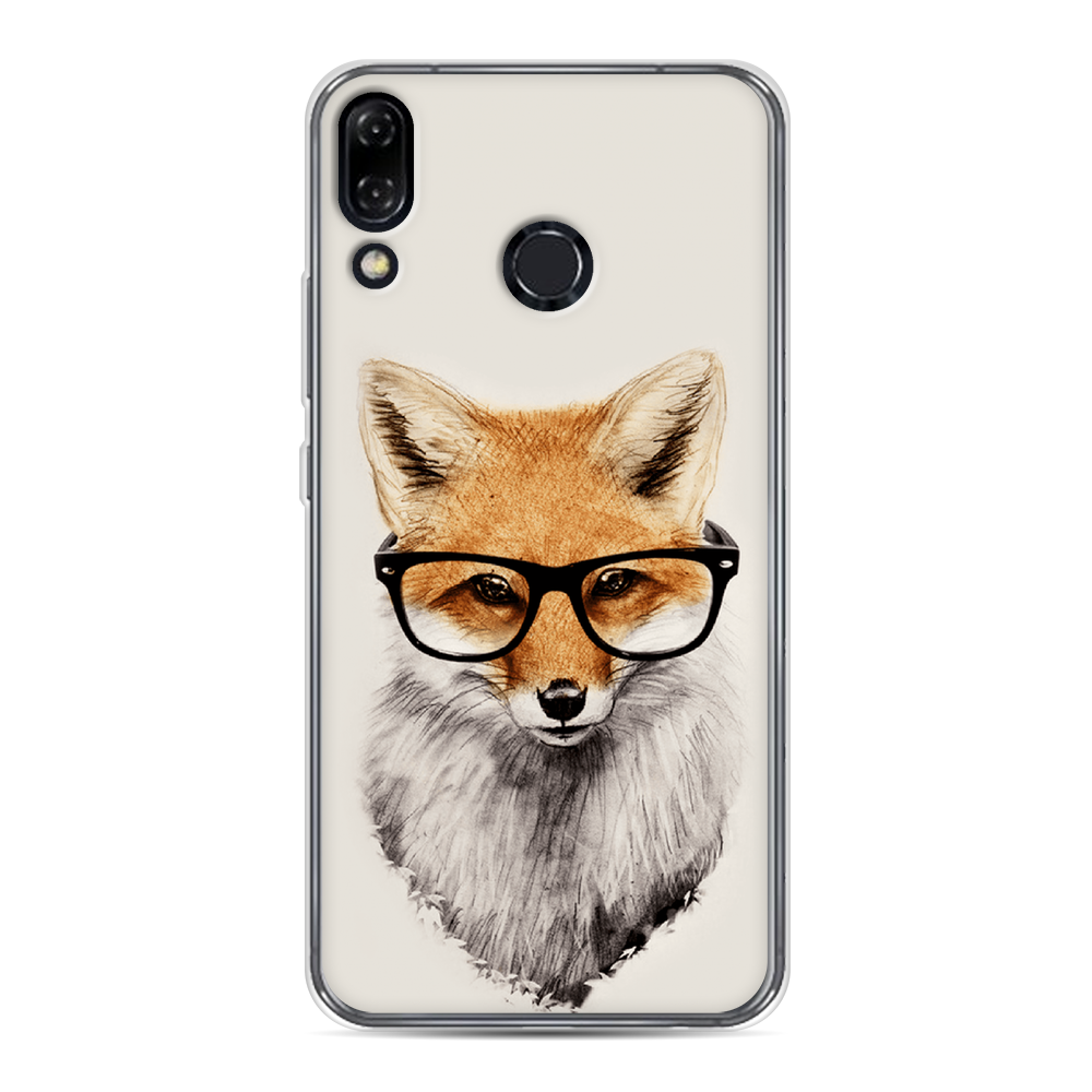 фото Силиконовый чехол на Asus Zenfone 5Z ZS620KL / Асус Зенфон 5Z ZS620KL "Ветка с листочками и цветами", прозрачный