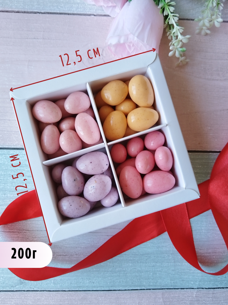 Подарочный набор конфет в коробке орехи в глазури - фотография № 2