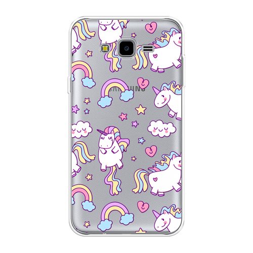 Силиконовый чехол на Samsung Galaxy J7 Neo / Самсунг Галакси J7 Neo Sweet unicorns dreams, прозрачный силиконовый чехол на samsung galaxy j7 neo самсунг галакси j7 neo ночные киты