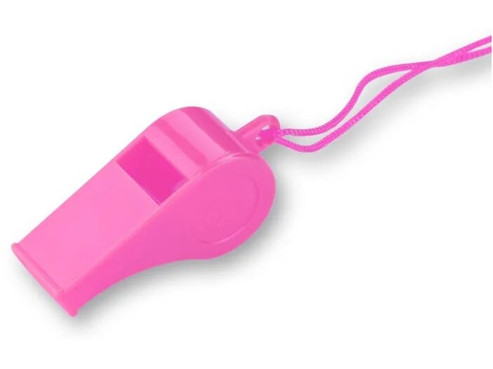 Розовый пластиковый свисток Sprintersport - 10 шт в упаковке