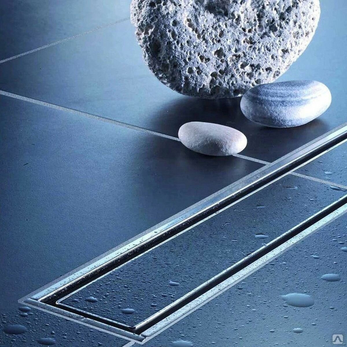 BAD4512002 Трап (лоток) под плитку с горизонтальным выпуском 70мм/1200мм с сухим затвором (5) TIM