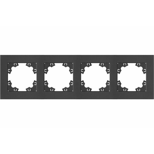 Четырехместная горизонтальная рамка UNIVersal серия афина графит еврослот A0046-Gr