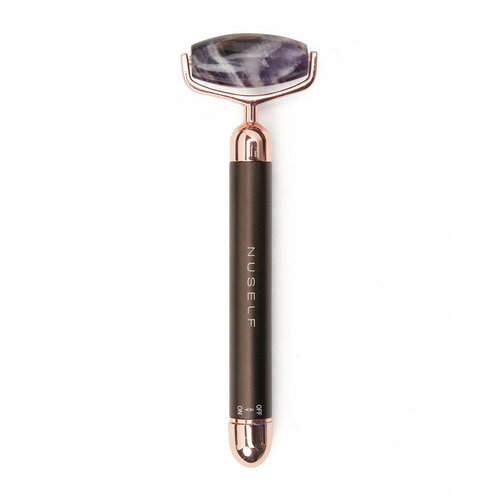 Импульсный роллер для лица с аметистом NUSELF, черный/фиолетовый
