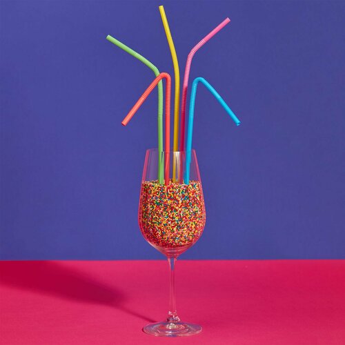 Трубочки для напитков 20 штук 265x5мм цветные 261₽