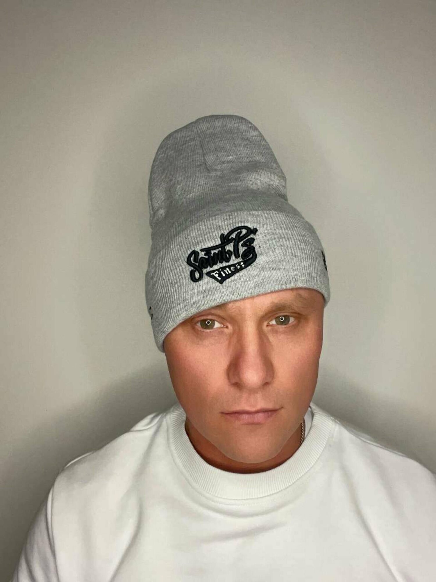 Шапка-бини для мужчин и женщин, размер 54/58, серый — фото 1