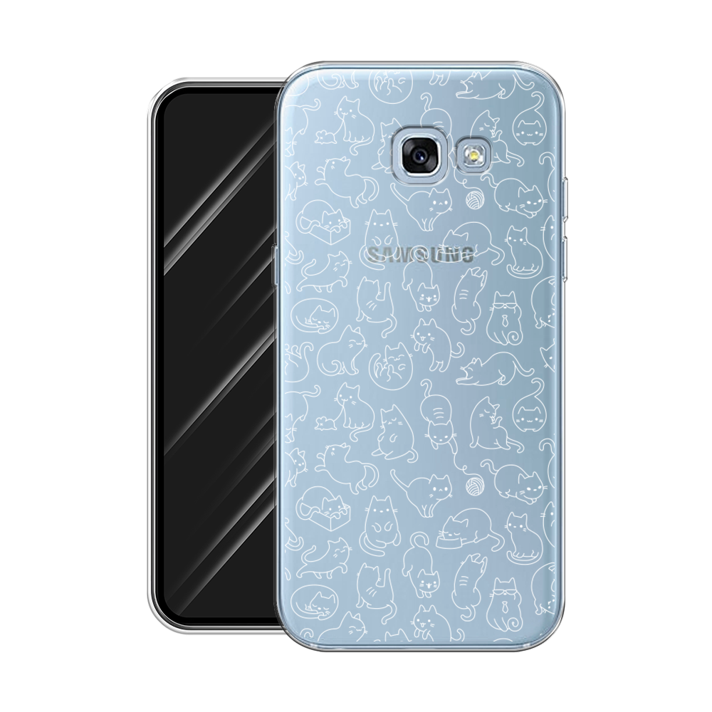 Силиконовый чехол на Samsung Galaxy A5 2017 / Самсунг Галакси A5 2017 "Шкодливые котики", прозрачный