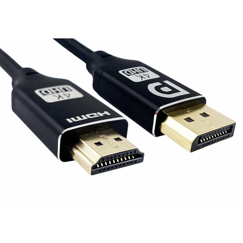 Кабель TUBON DisplayPort - HDMI 4K 60Hz, ПВХ, Чип IT6563 OD5.0 DH02 1м кабель tubon displayport displayport 1 2 4k 60hz пвх dd01 1м