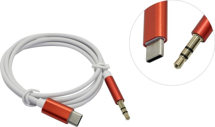 Кабель аудио TypeC - AUX jack 3,5mm, ультрагибкий, белый, серебряный, GCR-52328 Greenconnect USB 3.2 Type-C (m) - mini jack 3.5 mm (m) (GCR-52328) - фото №7