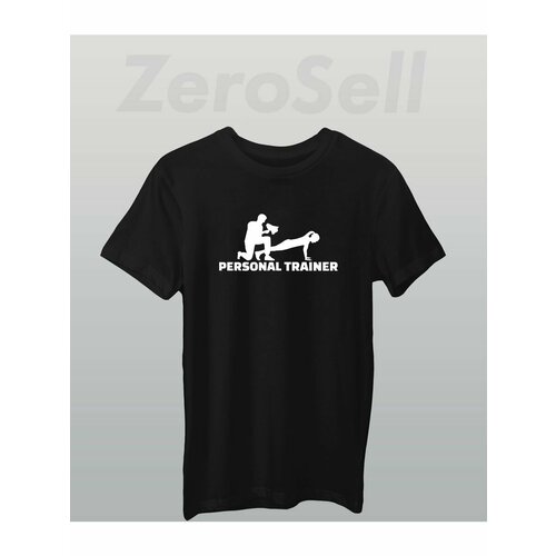 фото Футболка fitness trainer фитнес тренер, размер l, черный zerosell