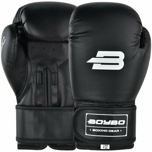 Боксерские перчатки тренировочные BoyBo Basic (BBG100) - Черный (8 oz)