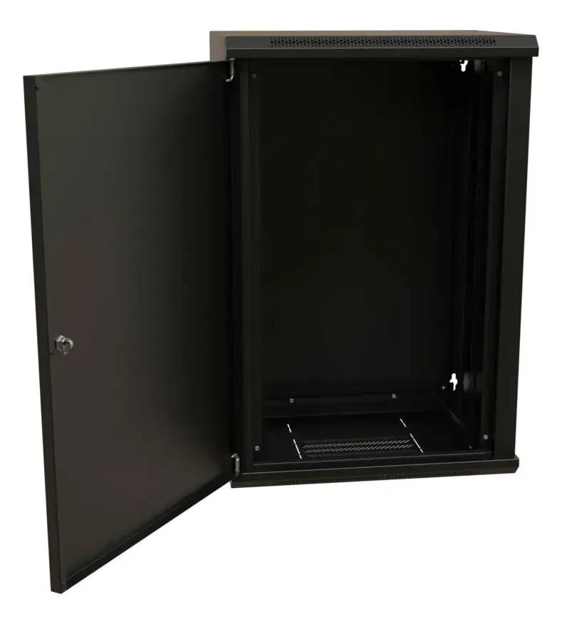 Шкаф серверный 19", 22U WRLine 1086x600х450мм, цельнометаллическая дверь с замком, цвет черный (RAL 9004) (разобранный) - фото №3