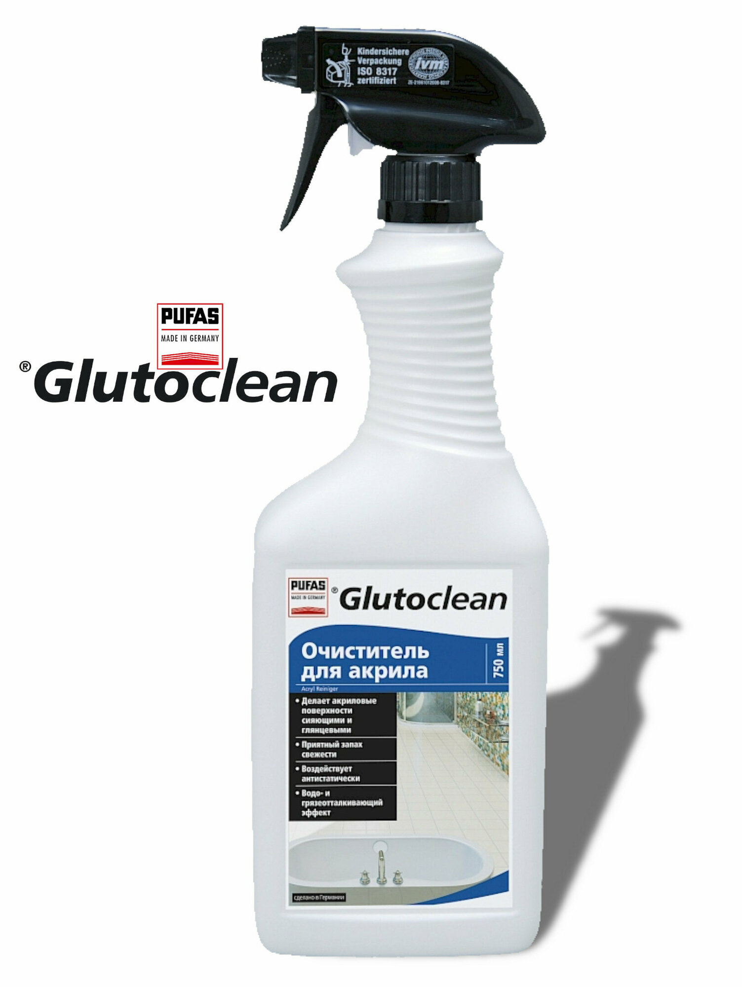 Очиститель для акрила, Pufas Glutoclean 750 мл.