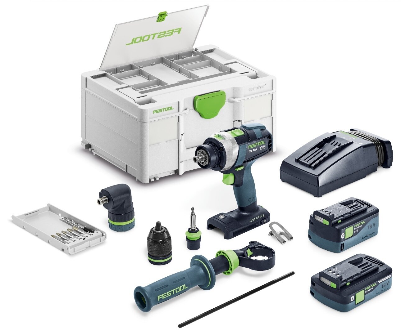 Аккумуляторная ударная дрель-шуруповёрт Festool QUADRIVE TPC 18/4 5,0/4,0 I-Set