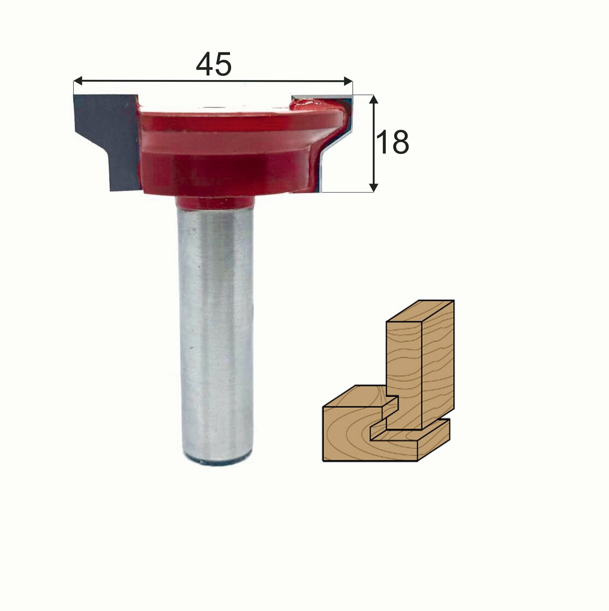 Фреза для сращивания, для изготовления Ящиков D45 H18 S12 z3