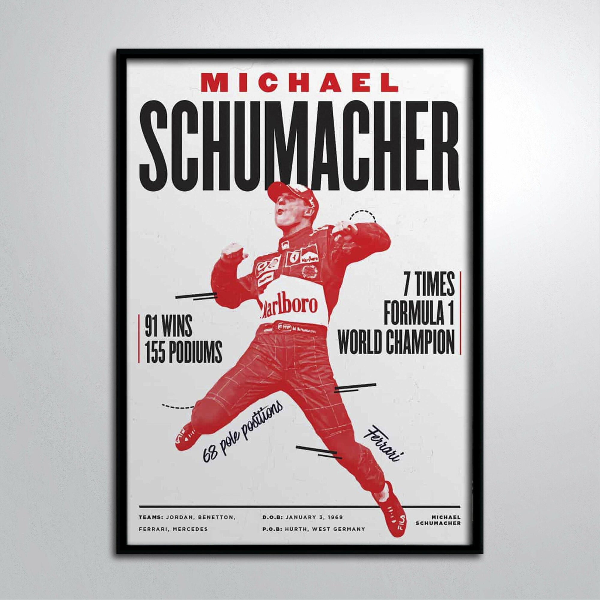 Постер в раме/Болид формулы 1 f1 Formula 1 Михаэль Шумахер Винтаж