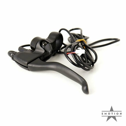 фото Ручка тормоза для электросамоката с звонком / сигналом. ручка тормоза на электросамокат левая, кабель 2 метра emotion