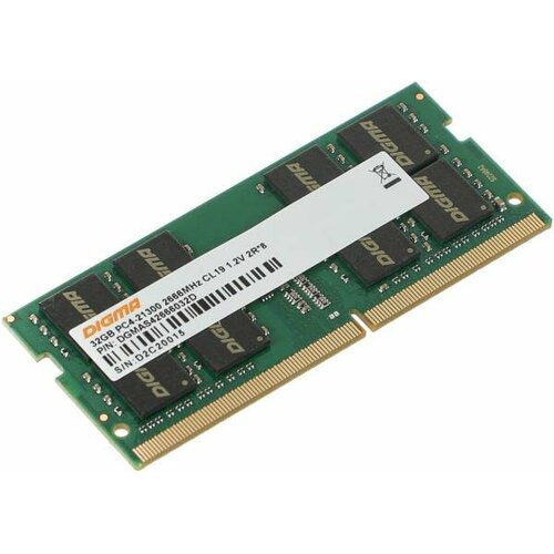 Память DDR4 32Gb 2666MHz Digma DGMAS42666032D RTL PC4-21300 CL19 SO-DIMM 260-pin 1.2В dual rank qumo ddr4 dimm 32gb qum4u 32g2666n19 pc4 21300 2666mhz