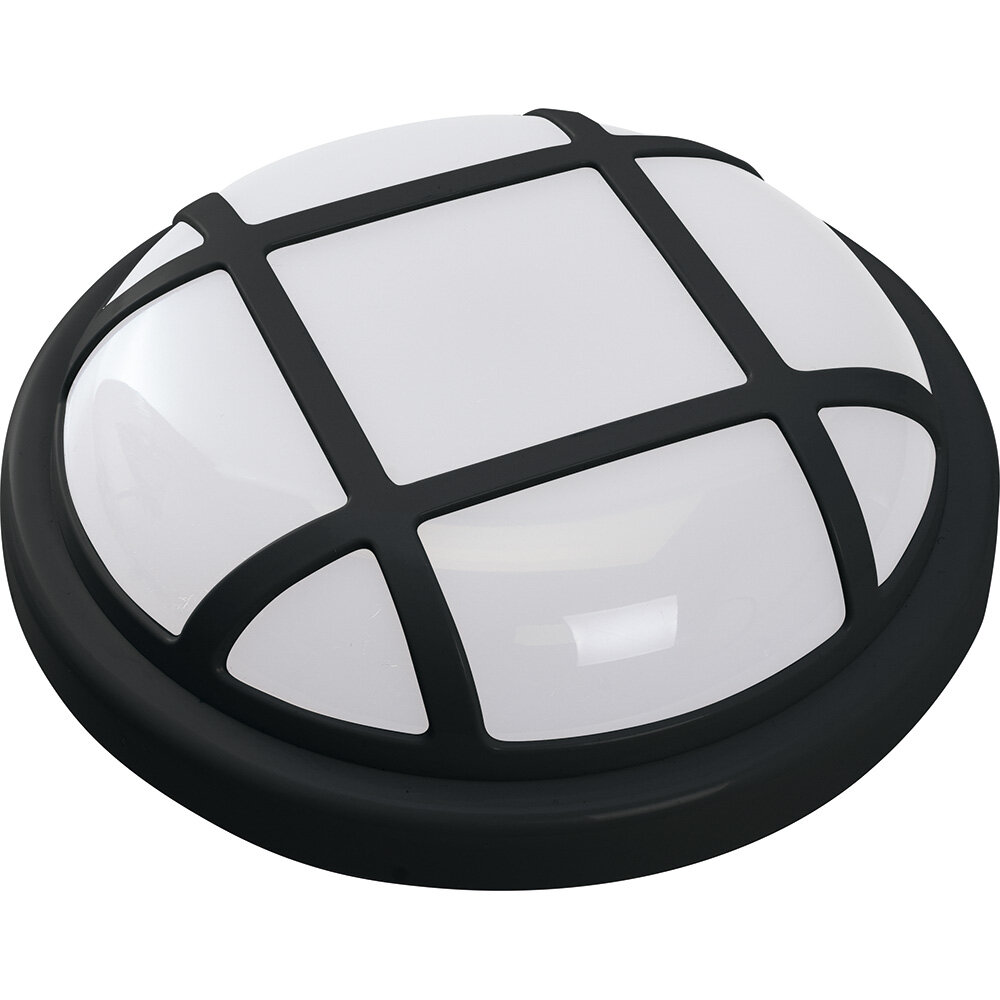 Светильник светодиодный пылевлагозащищенный 15Вт 4000К IP65 круг черный Ферон