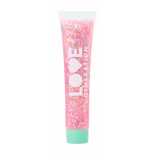 LOVE GENERATION Глиттер-гель для лица We love glitter, 15 мл, 02 Розовый