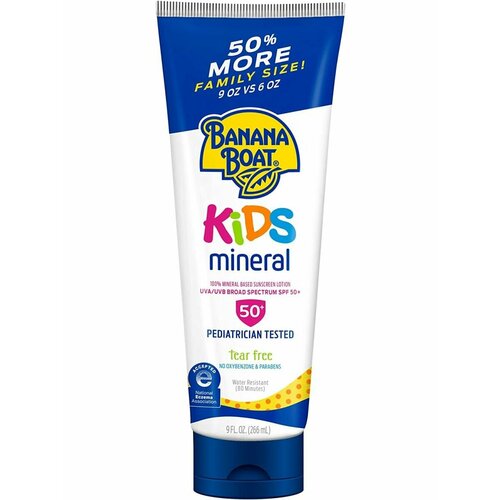 Banana Boat, Детский солнцезащитный лосьон на минеральной основе, SPF 50+, 270 мл