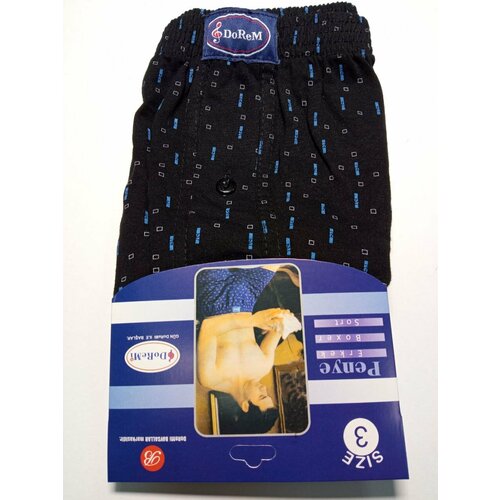 фото Трусы doremi мужские семейные трусы (трикотаж), размер 3, голубой, черный