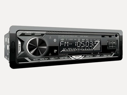Изображение товара Автомагнитола 1DIN. AURA AMH-304BT /белая/USB/SD/FM/Bluetooth/12/24W