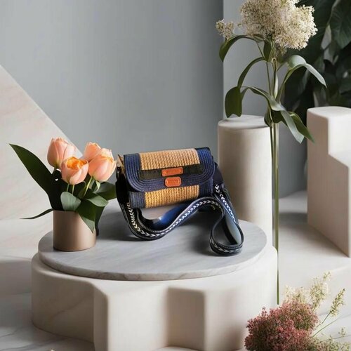 фото Сумка кросс-боди , синий, бежевый нет бренда