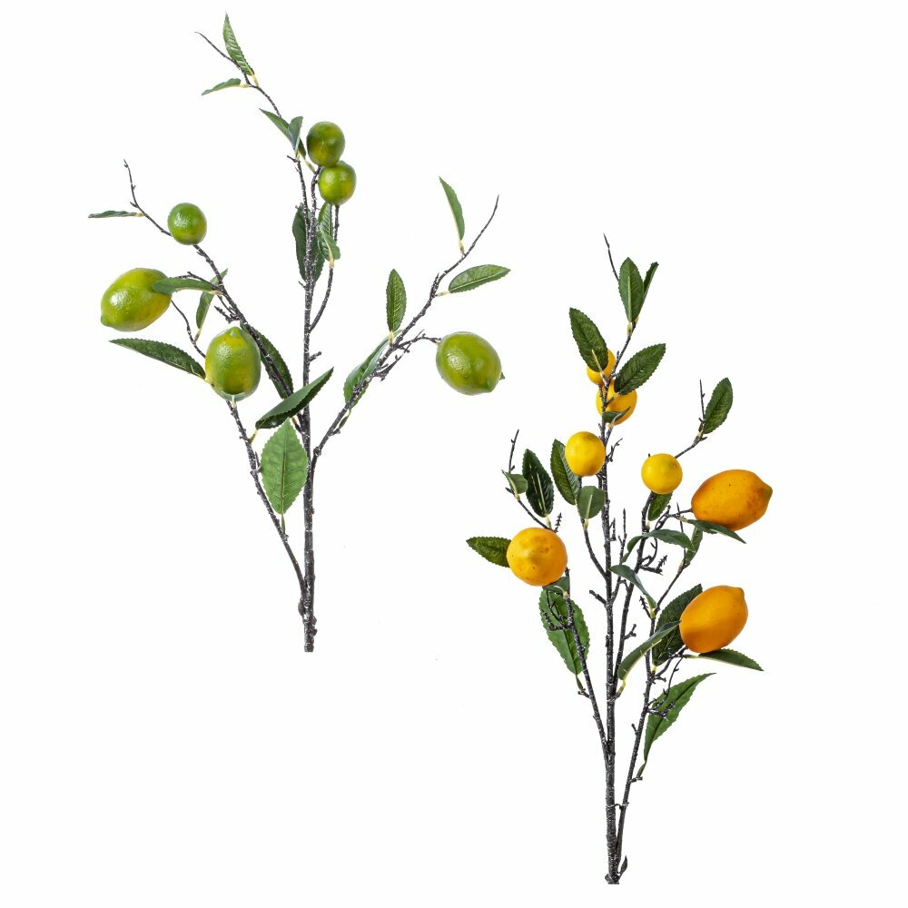 Ветка искусственная "Лимон", L30 W19 H96 см, 2в.